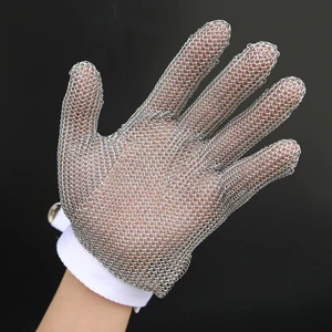 High Quality Food Grade Stainless Steel Wire ANSI A9 Anti Cut Gloves Mesh Metal Knife Cutting Resistant Butcher Gloves Kitchen