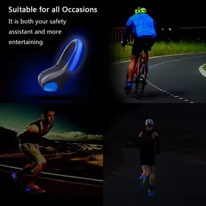 Unisex LED Shoe Clip for Outdoor Night Running Waterproof Flashing Luminous Shoes Toy for Exercise Night Running Light up Shoes