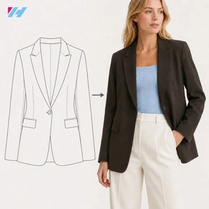 Blazers Ladies Women Office Suit Jackets Single Button Tailored Brown Custom Formal Wear