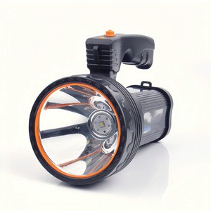 953 IP65 Portable LED USB Searchlight 9000mAh Black Rechargeable Handheld Flashlight