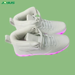 3.7V USB Rechargeable LED Flash High-top Runner Night Light Shoes for Child Boy Girl Men 28 to 45 Yards Waterproof RGB Strip