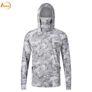 Aoyema Custom Summer Men Lightweight Quick Dry Anti-UV Camouflage Fishing Clothing Breathable Outdoor Sun Protection Jacket
