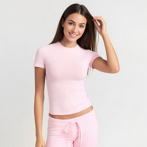 Women's Compression Shirts Short Sleeve Solid Workout Tops Athletic Baselayer Quick Dry Gym Yoga Running T-Shirt