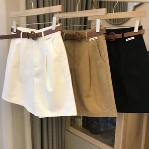 WITH BELT Workwear Shorts Women's High Waist Elegant Suit Shorts
