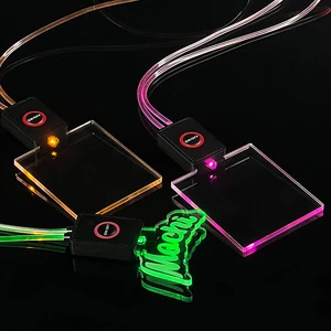 Sincen Audience Engagement Stage Event Solution Multi Color Flashing TPU LED Glow Neck Strap Lanyard Bulk Supply