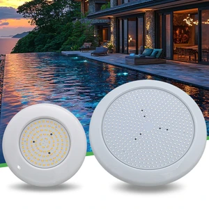Slim PC Material IP68 Rated RGB/Warmwhite LED Pool Light With Remote Control 8W 12V Color-Changing Around Pool