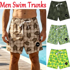 Best Selling Men Swim Trunks ODM Custom Hawaii Printed Summer Beachwear Surf Shorts with Pocket Swimsuit Clothes for Adults