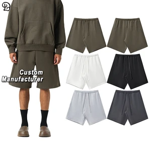 Custom Men'S Loose Casual Sweat Shorts High Street Fashion Solid Cotton Blend Knee Length Shorts Daily Wear Sportswear Bottoms