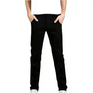 men's pants washed Black Gray Denim Jeans Pants Men Autumn Black Dark Blue Straight Men Jeans Trousers Classic Casual Cotton