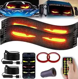 Screen LED Car Outdoor Lamp Windshield Eyes LED Matrix Pixel Panel DisplayScreen for Car Camping Fishing Light
