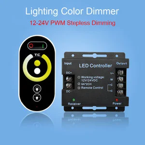 Wireless PWM Touch Control Lighting Dimmer Warm Cold White Colour Temperature Dimmer for 12V 24V Double Color LED Strip Lamp
