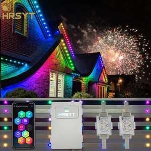 HRYST Outdoor Permanent House Lighting Aluminum Channel Rgb Landscape Christmas Point Lights With Music Point Pixel Led Light