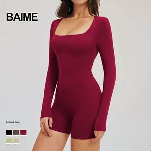 Yoga Suit Jumpsuit with Hollowed Out Beautiful Back Tight Fitting Fitness Suit for Outdoor Sports and Running