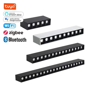 Customizable Length Home Hotel Commercial Zigbee Tuya Wifi bluetooth Cct Dimmable Led Linear Grille Light