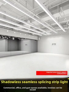 Dance Room Extra-long Chandelier Yoga Studio Soft LED Iron Gym Bridge Jointed Continuous Light Bar 6000K 2-Year Warranty