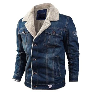 Versatile High Quality Washed Dyed Winter Solid Color Mens Denim Jeans Jacket OEM Service Breathable Quick Dry Eco Friendly