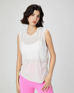Loose Plus Size Women's Tank Top Spring/Summer Style Side Drawstring Slim Yoga Design Lightweight Breathable Must-Have Athletes