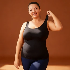 Plus Size Women's Seamless Shapewear Tank Top Tummy Control Breathable Nylon Spandex Fabric Quick Dry Custom Logo-C1062