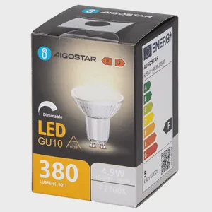 lmpara led gu10 regulable 4,9w 2700k en cristal copa, ideal para iluminacin clida y decorativa en hogares y espacios