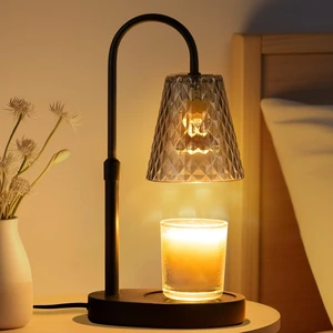 Modern Glass Led Bedside Aromatherapy Lamp Melting Wax Candle Lamp Decorative Table Lamp With Flexible Timing