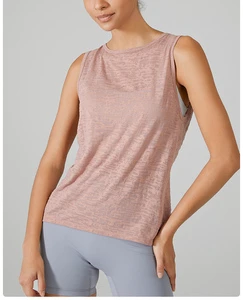 Breathable Cover up Yoga Top Summer Thin Fitness Yoga Cloths Women Quick Drying Sleeveless Loose Sports Top