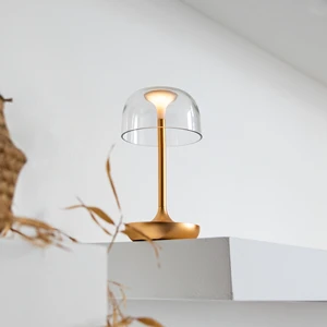 Modern Luxury with Minimalist Design Wireless Bistro Bar Lamp Touch Glass Shade for Bedroom Interior Decoration Table Lamp