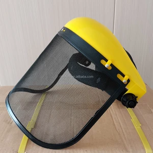 Yellow-topped black net labor protection face mask, splash-proof, sand and stone protection head cover