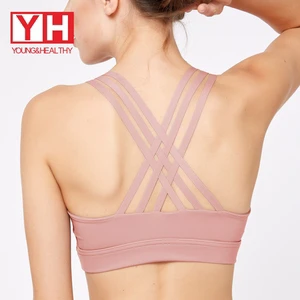Body Shaping Plus Size Cross Back High Impact Woman Seamless Yoga Gym Sport Bras Top for Women Fitness