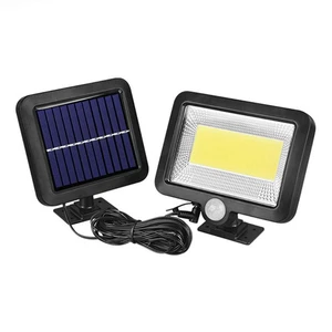 Indoor or Outdoor 100 120 COB Motion Sensor Solar Split Led Garden Wall Light with 3 Meters Wire