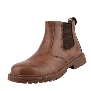 Men's High-Top Work Boots Steel Toe Caps Anti-Smash Anti-Puncture Four Seasons Tendon Covers Labor Protection Safety Shoe Covers