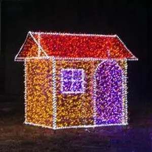 Large Outdoor Christmas Light House Walk Through Giant Christmas Cabin Festival Light Decoration