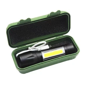 Mini Zoom Waterproof XPE LED COB Torch Lantern Aluminum Alloy Recharging Flashlight With 3 Lighting Modes
