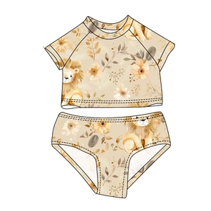 Sunflower Summer Swimsuit Customized Baby and Children's Cow Patterned Comfortable Girls and Boys Swimsuit