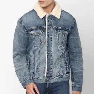 Best Quality All Colors & Sizes Men's Denim Jacket New Design Cheap Price Inner Lining Fleece Men's Jeans Jacket