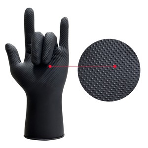 XINGYU Heavy Duty Car Repair Nitrile Diamond Work Gloves Disposable Nitrile Gloves Black 8ml Powder Free Diamond Nitrile Gloves
