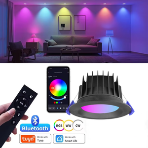 Smart Led Down light Black10W 90mm Saa 3cct Ce WIFI Tuya Zigbee Bluetooth Spotlight IP54 220v Rgb Dimmable Intelligent Led light