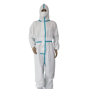 Junlong Industrial Nonwoven Coveralls Disposable Protective Level C Cleanroom Use Anti-Static Waterproof ISO13485 Certified for
