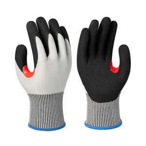 Factory Wholesale Supply Men Industrial Safety Work Hand Gloves Anti-Cut Nitrile Coated Heavy Duty Construction Garden Gloves