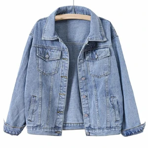 Women's Denim Jackets Women Casual Jean Outwear Fall Jacket Denim Button up Coat Oversize Denim Jacket for Ladies