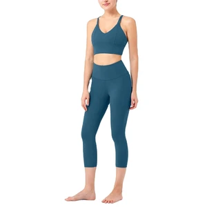 Women Yoga Set Sports Bra Leggings Two Piece Stretch Breathable Fitness Gym Wear Custom OEM Wholesale Women's Sets