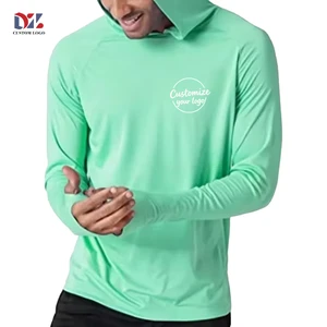 Summer Anti-uv Sun-protective Sunscreen Clothing Custom Spf 50 Uv Fishing Shirts Long Sleeve With Hoodie T-shirt for Men