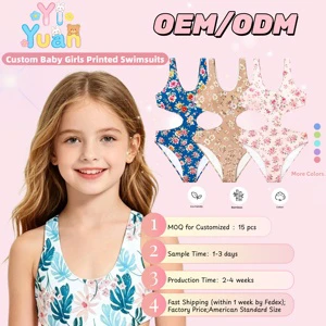 OEM ODM Custom Girls One Piece Swimsuit Eco-friendly Kids Bathing Suit Custom Pattern Toddler Girls Summer Beach Swimwear