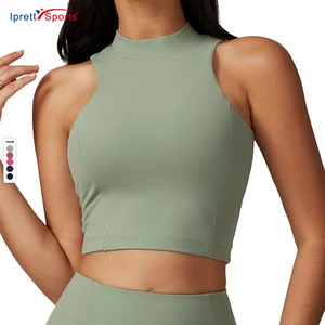 Top Selling Women High Strength Sports Vest Custom Logo Yoga Wear Comfortable Running Fitness Top With Padded