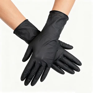 Extra Small Black Nitrile Powder-Free Disposable Safety Gloves 100 Pcs/box Teeth Multipurpose