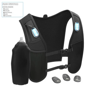 Custom Fashionable Lightweight Running Vest Bag LED Light Reflective Hydration Pack With Phone Holder Waterproof Feature