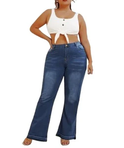 Brand New High Waist Slim Fit Denim Trousers for Plus Size Women Eco-Friendly Straight Style Breathable Loose Fit Jeans