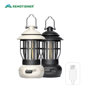 New Outdoor LED Camping Atmosphere Lighting Vintage Lanterns USB Rechargeable Tent Camp Light