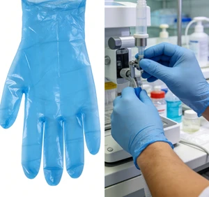 Extra Small Blue Vinyl Latex-Free Powder-Free Disposable Safety Gloves, 100 Gloves/box.