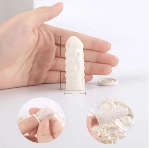 Dependable Performance Durable Finger Cots Latex Powder Free Esd Finger Cots Black White