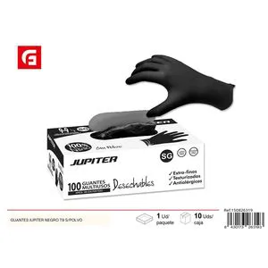Jupiter Black Nitrile Disposable Safety Gloves S/P Box 100 Model 8430173263193